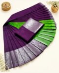 3D Emboss Fancy Semi Silk Saree – Elegant Designer Saree