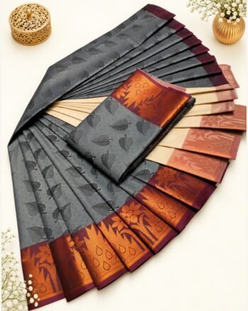 3D Emboss Fancy Semi Silk Saree – Elegant Designer Saree