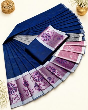 3D Emboss Fancy Semi Silk Saree – Elegant Designer Saree