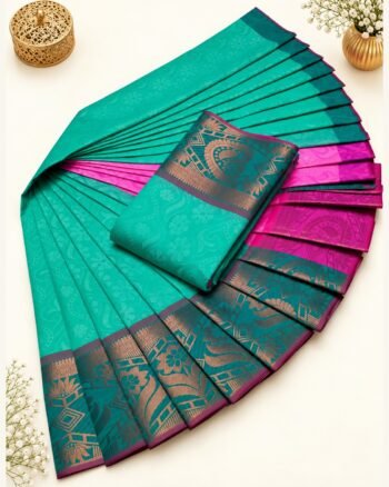 3D Emboss Fancy Semi Silk Saree – Elegant Designer Saree