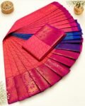 3D Emboss Fancy Semi Silk Saree – Elegant Designer Saree