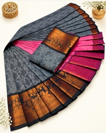 3D Emboss Fancy Semi Silk Saree – Elegant Designer Saree