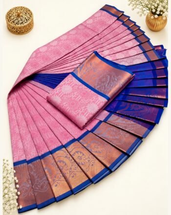 3D Emboss Fancy Semi Silk Saree – Elegant Designer Saree
