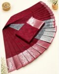 3D Emboss Fancy Semi Silk Saree – Elegant Designer Saree