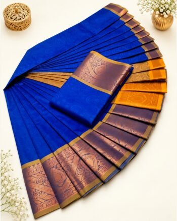 3D Emboss Fancy Semi Silk Saree – Elegant Designer Saree