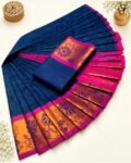 3D Emboss Fancy Semi Silk Saree – Elegant Designer Saree