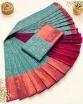 3D Emboss Fancy Semi Silk Saree – Elegant Designer Saree