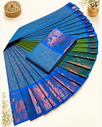 3D Emboss Fancy Semi Silk Saree – Elegant Designer Saree