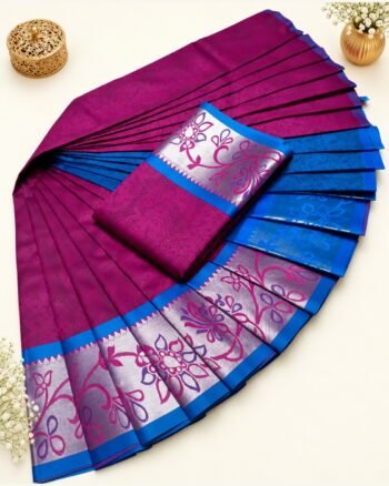 3D Emboss Fancy Semi Silk Saree – Elegant Designer Saree