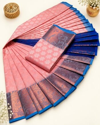3D Emboss Fancy Semi Silk Saree – Elegant Designer Saree