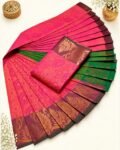 3D Emboss Fancy Semi Silk Saree – Elegant Designer Saree