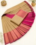 3D Emboss Fancy Semi Silk Saree – Elegant Designer Saree