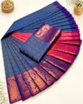 3D Emboss Fancy Semi Silk Saree – Elegant Designer Saree