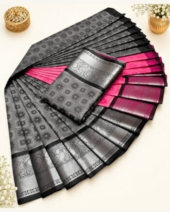 3D Emboss Fancy Semi Silk Saree – Elegant Designer Saree