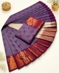 3D Emboss Fancy Semi Silk Saree – Elegant Designer Saree