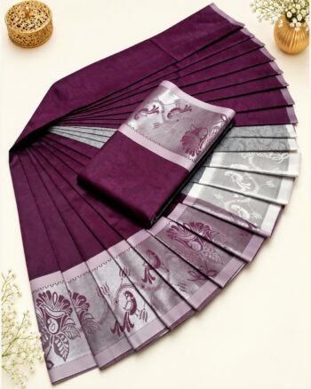 3D Emboss Fancy Semi Silk Saree – Elegant Designer Saree