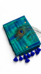 Most trending peacock color gini tissue saree __For orders 9080256146(HEIC)