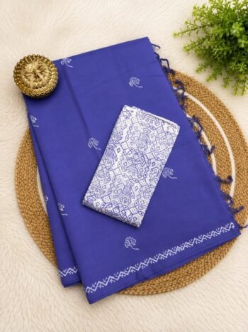 South Cotton Mix Printed Saree with Kalamkari Blouse