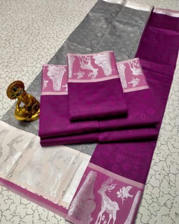 3D Embossed Silk Saree – Elegant Designer Saree for Women