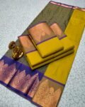 3D Embossed Silk Saree – Elegant Designer Saree for Women